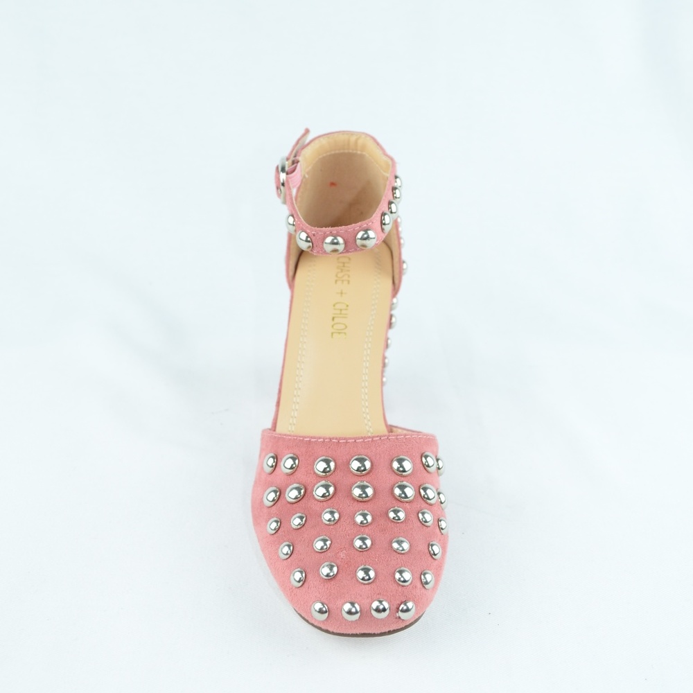 🛍 Women's Studded Closed Toe Chunky Block Heel - Picture 4 of 4